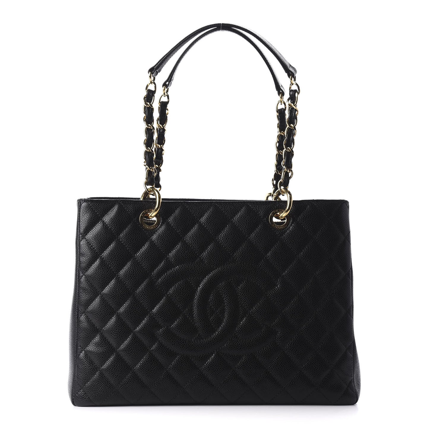 Caviar Quilted Grand Shopping Tote GST Black