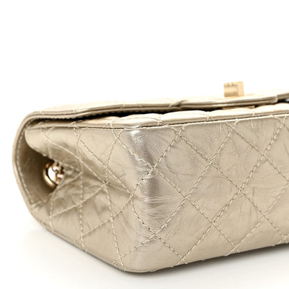 Chanel Metallic Aged Calfskin Quilted 2.55 Reissue Mini Flap Light Gold 9 of 11
