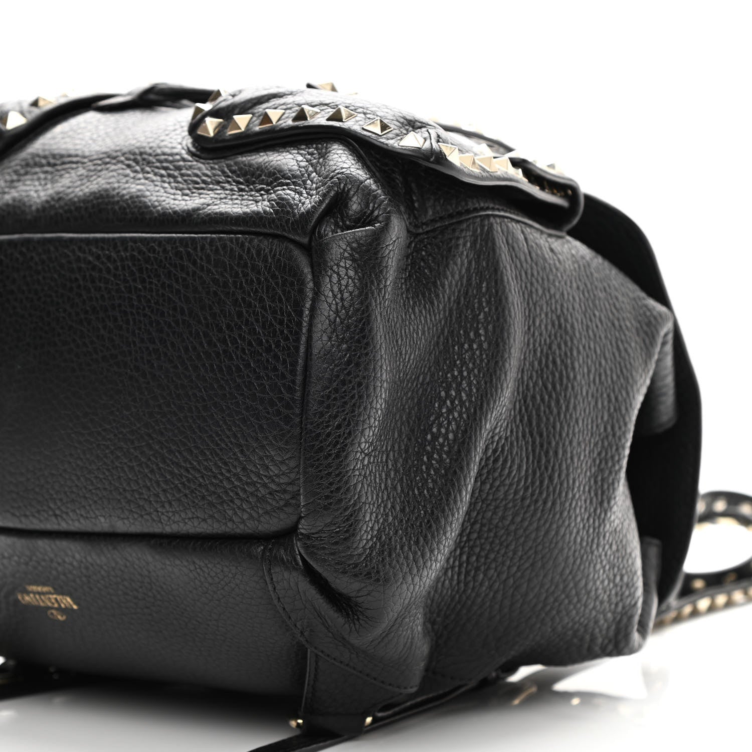 Valentino Garavani Pebbled Calfskin Rockstud Double Pocket Backpack Black 10 of 12