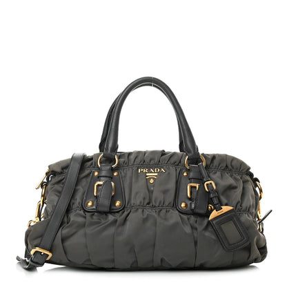 Prada Tessuto Nylon Gaufre Shopping Satchel Fumo 1 of 16