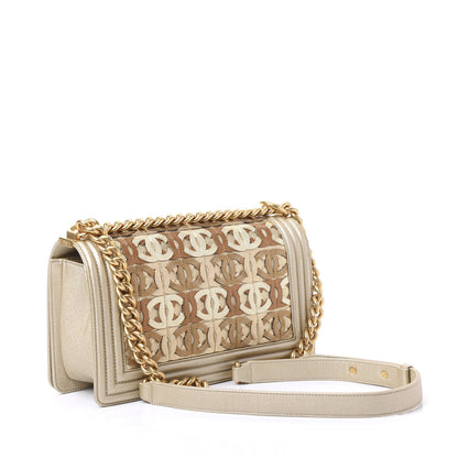 Chanel Metallic Lambskin Medium Golden CC Boy Flap Gold 2 of 10