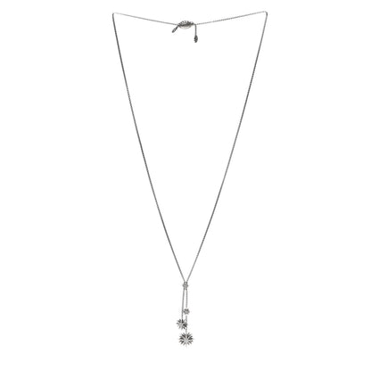 David Yurman Sterling Silver Diamond Starburst Y Necklace 3 of 5