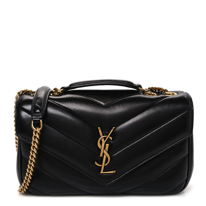 Saint Laurent Lambskin Chevron Quilted Small Loulou Black 1 of 11