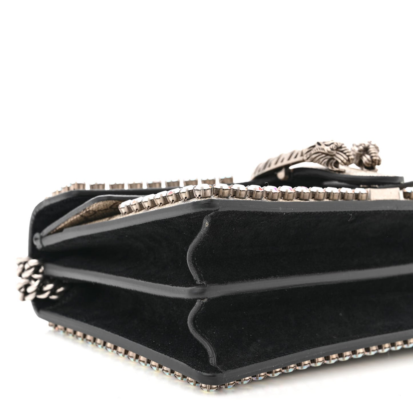 GG Supreme Monogram Crystal Small Dionysus Shoulder Bag Black