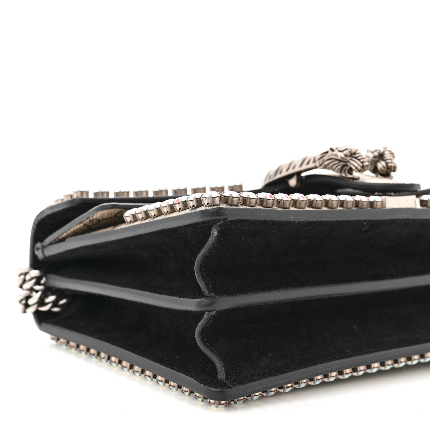 Gucci GG Supreme Monogram Crystal Small Dionysus Shoulder Bag Black 9 of 11
