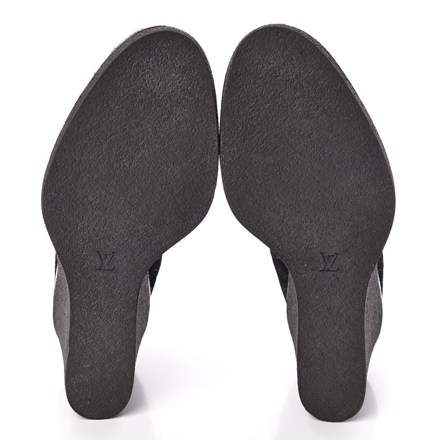 Louis Vuitton Monogram Suede Wedge Ankle Boots 41 Black 9 of 11
