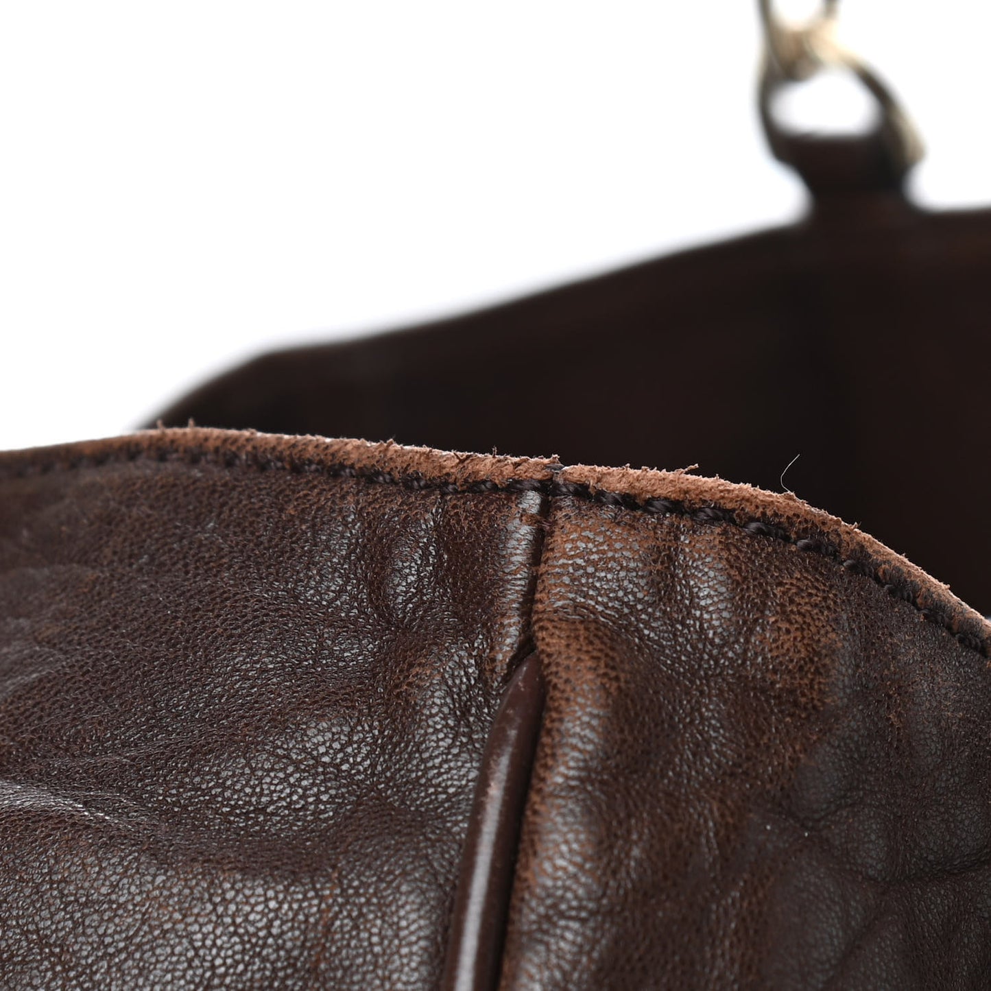Crinkled Lambskin Mia Tote Cognac