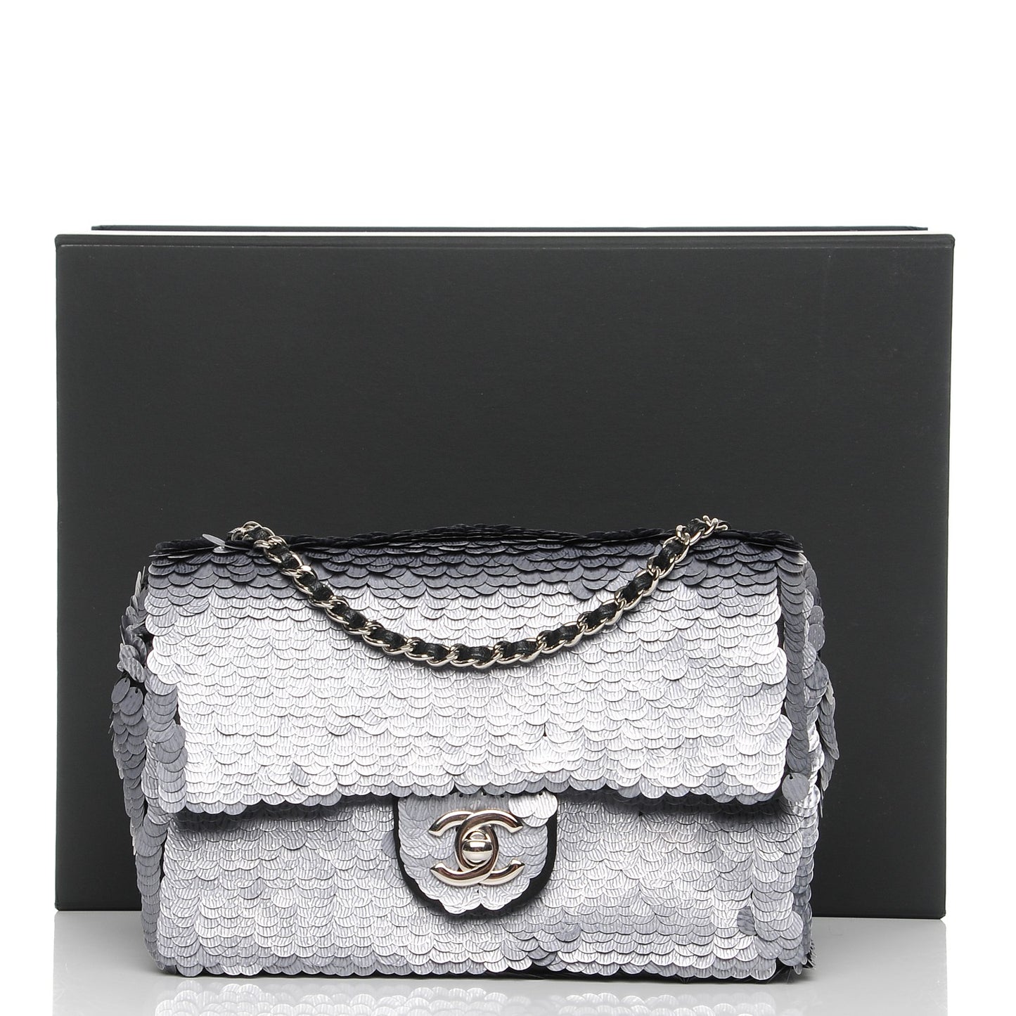 Sequin Paillette Small Flap Grey