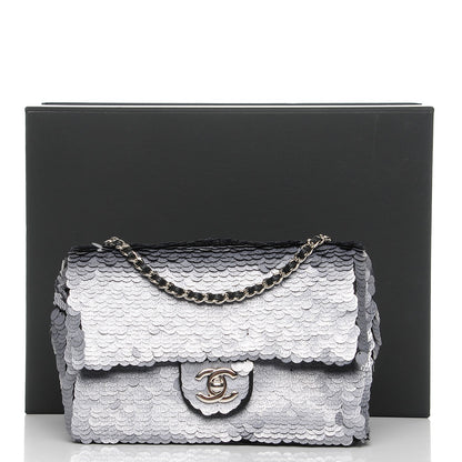 Chanel Sequin Paillette Small Flap Grey 9 of 9