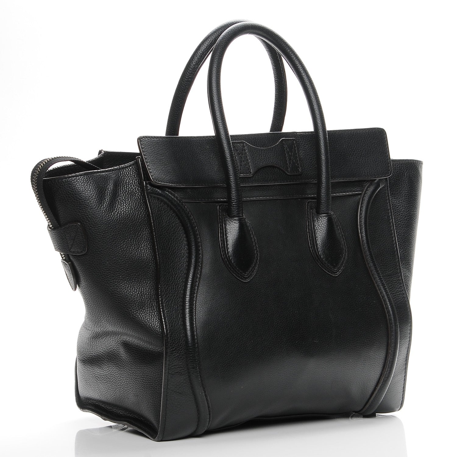 Celine Drummed Calfskin Mini Luggage Black 3 of 7