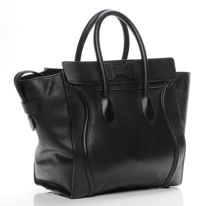 Celine Drummed Calfskin Mini Luggage Black 3 of 7