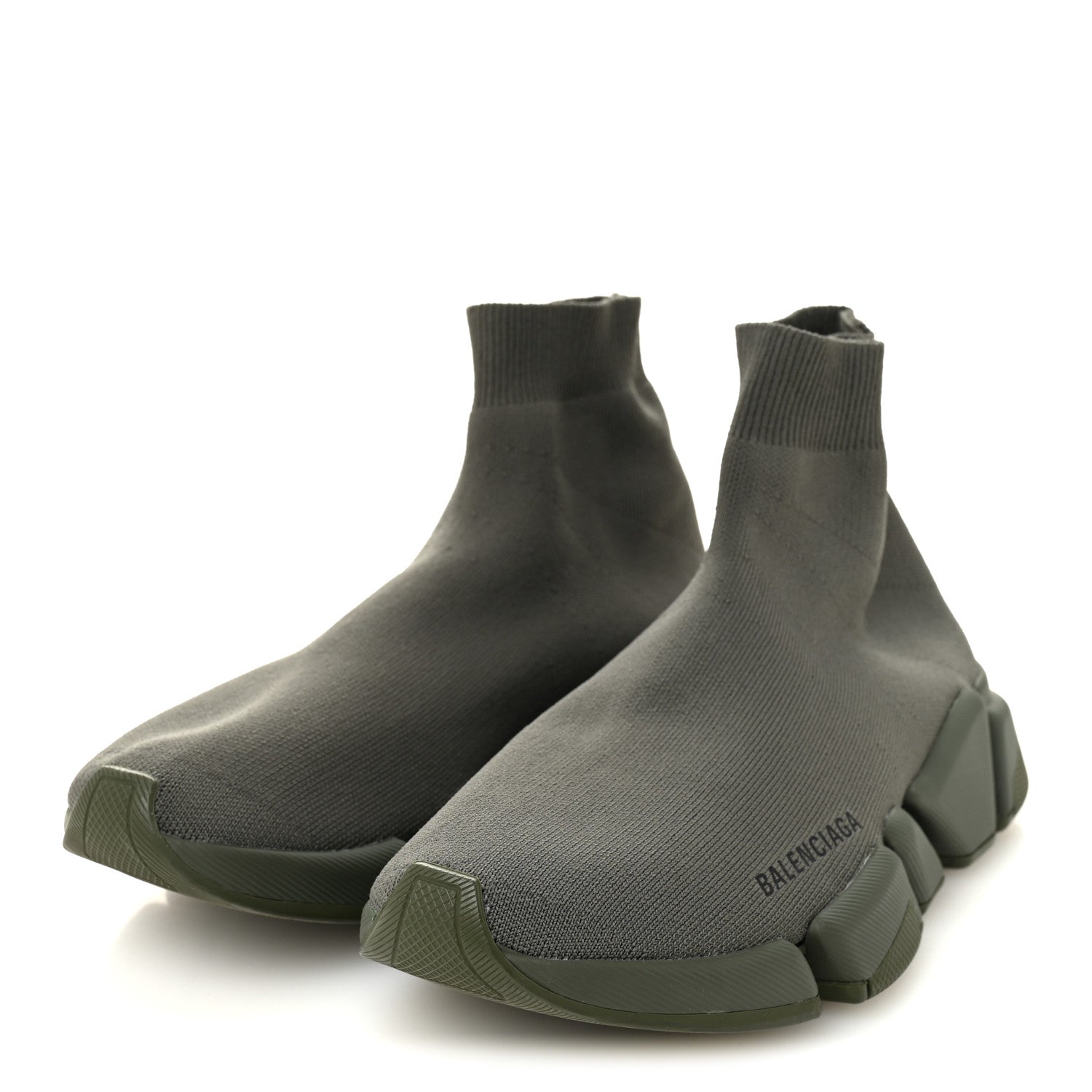 Balenciaga Technical 3D Recycled Knit Womens Speed 2.0 Sneakers 40 Monocolor Dark Kaki 4 of 9