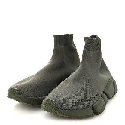 Balenciaga Technical 3D Recycled Knit Womens Speed 2.0 Sneakers 40 Monocolor Dark Kaki 4 of 9
