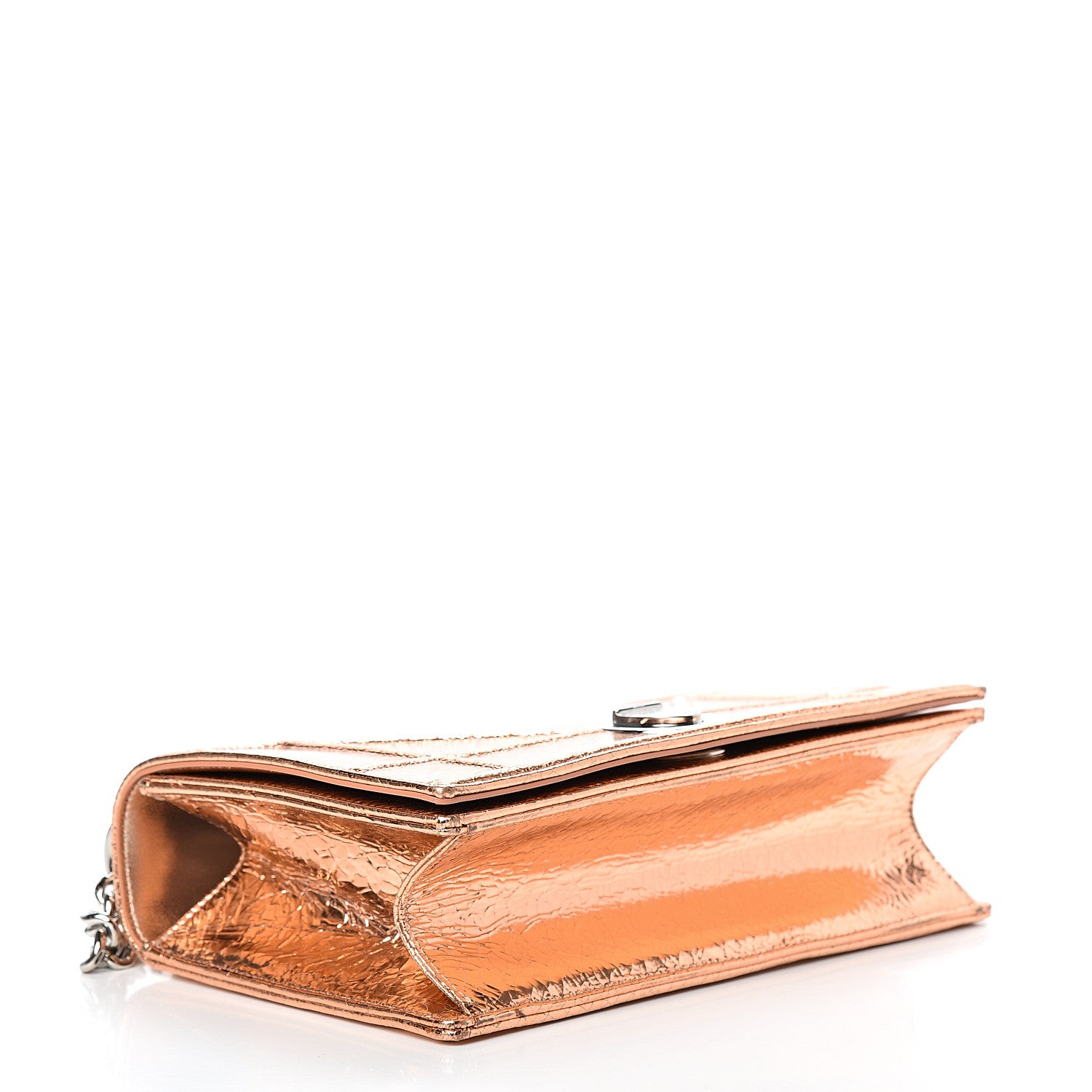 Christian Dior Metallic Ceramic Effect Deerskin Medium Diorama Flap Bag Gold 3 of 14