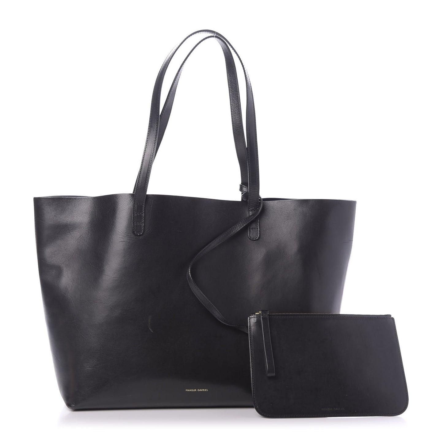 Calfskin Shopping Tote Black Blu
