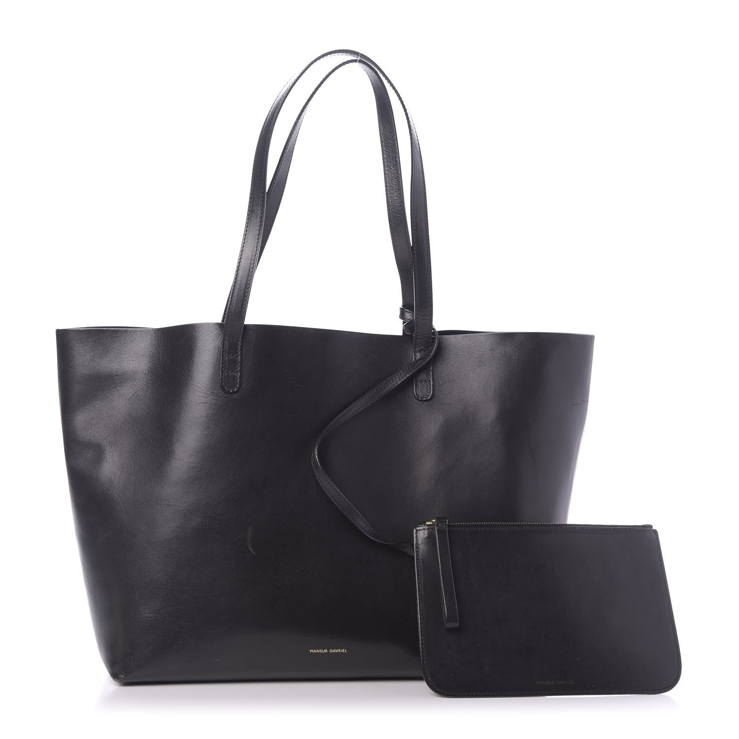 Mansur Gavriel Calfskin Shopping Tote Black Blu 1 of 13