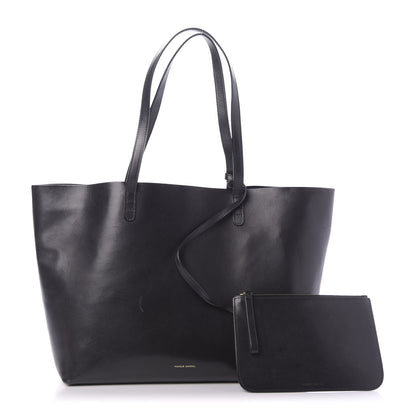 Mansur Gavriel Calfskin Shopping Tote Black Blu 1 of 13