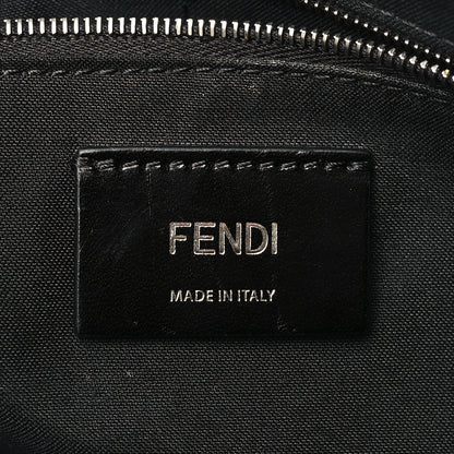 Fendi Glazed Fabric Vitello Liberty FF 1974 Diagonal New Messenger Flap Tobacco Moresco Black 5 of 9
