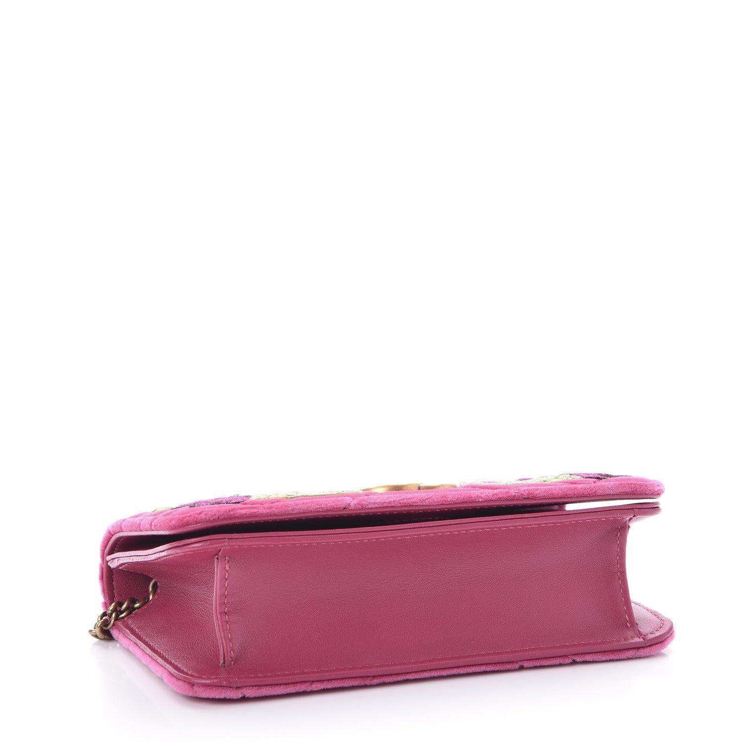 Gucci Velvet Matelasse Love Embroidered GG Marmont Mini Bag Light Raspberry Rose 5 of 8