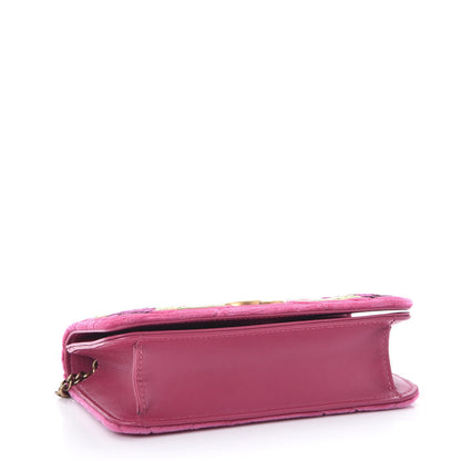 Gucci Velvet Matelasse Love Embroidered GG Marmont Mini Bag Light Raspberry Rose 5 of 8