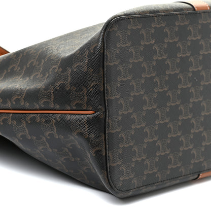 Celine Triomphe Canvas Calfskin Medium Cabas Bag Tan 9 of 19