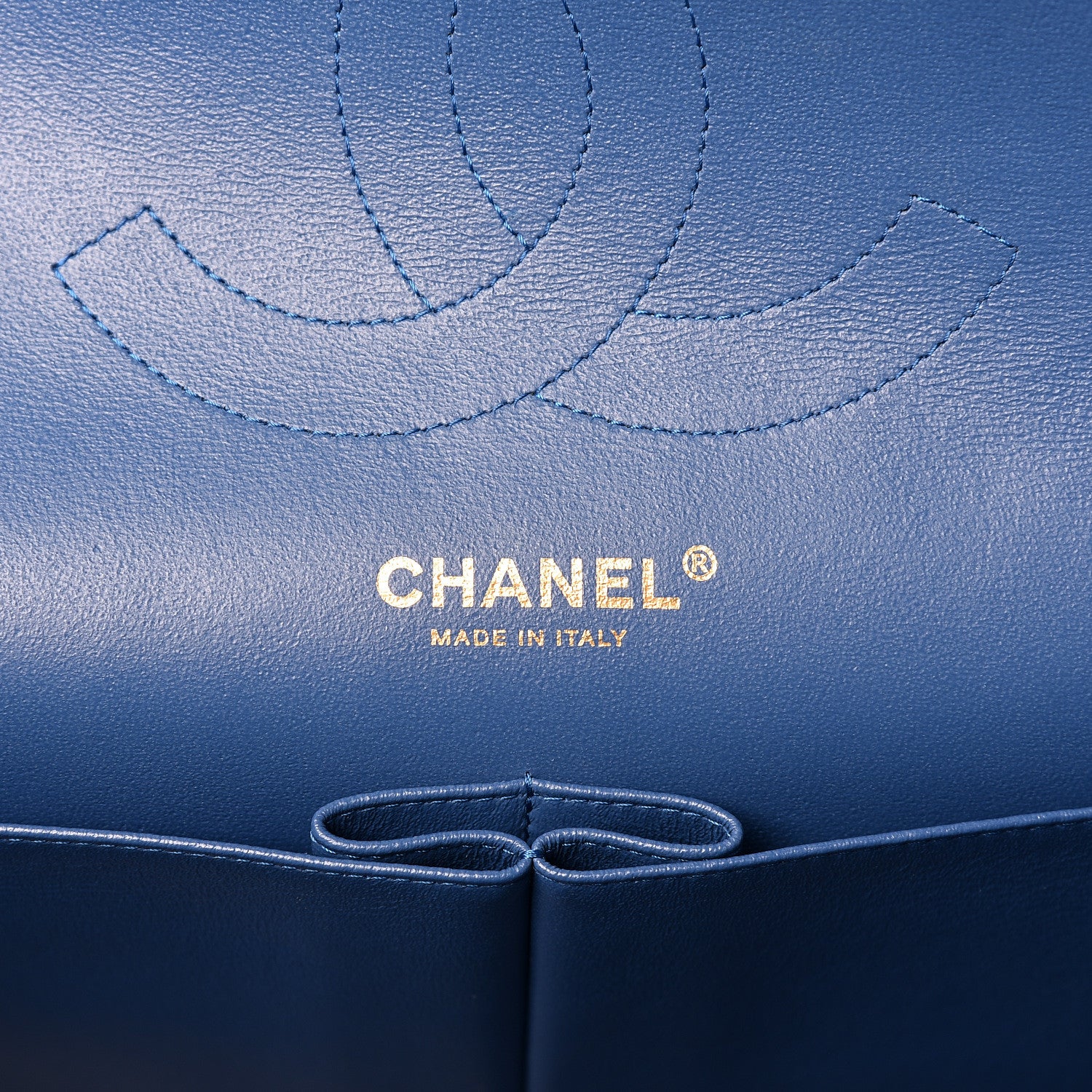 Chanel Lambskin Quilted Jumbo Double Flap Blue 6 of 13