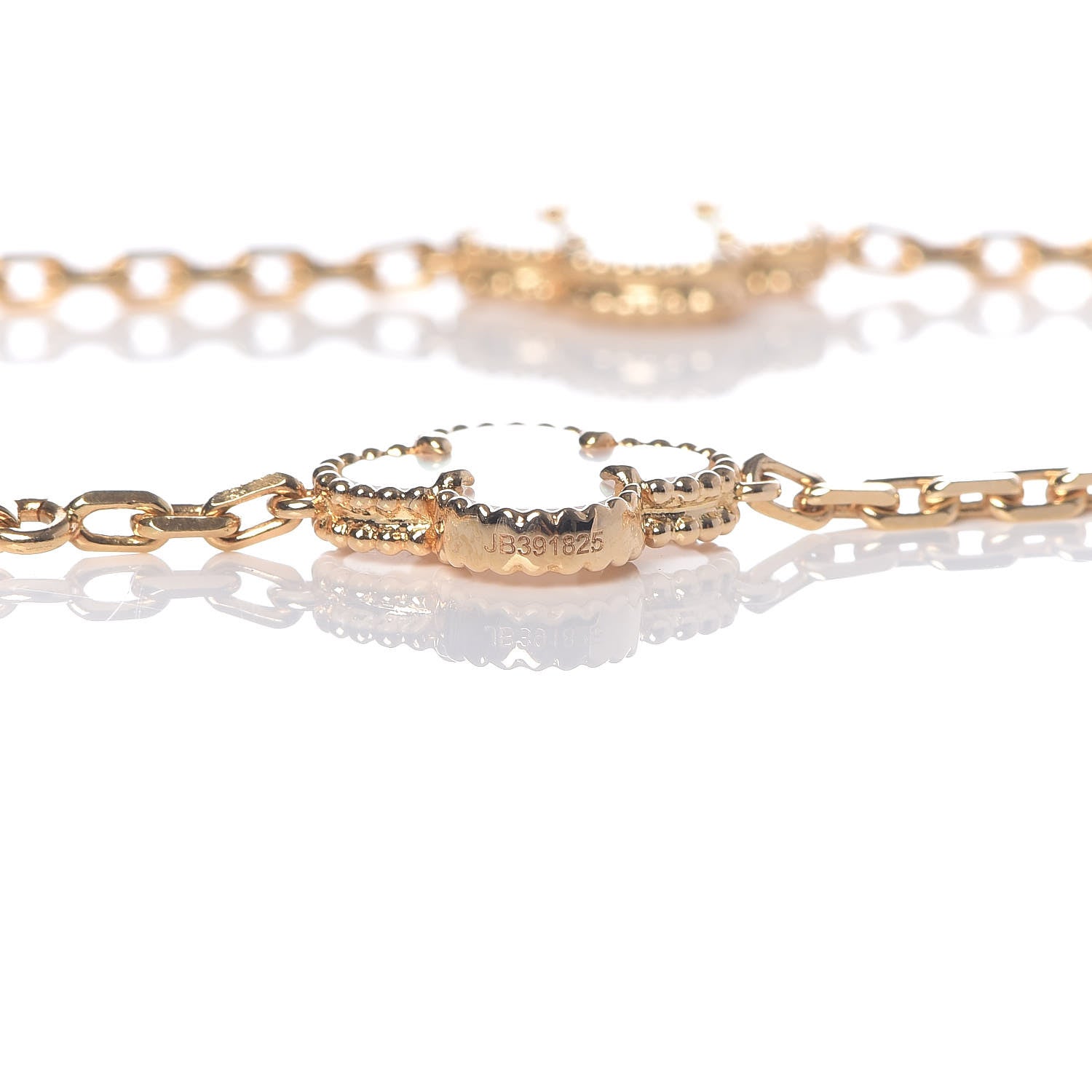 Van Cleef & Arpels 18K Yellow Gold Mother of Pearl 10 Motifs Vintage Alhambra Necklace 5 of 7