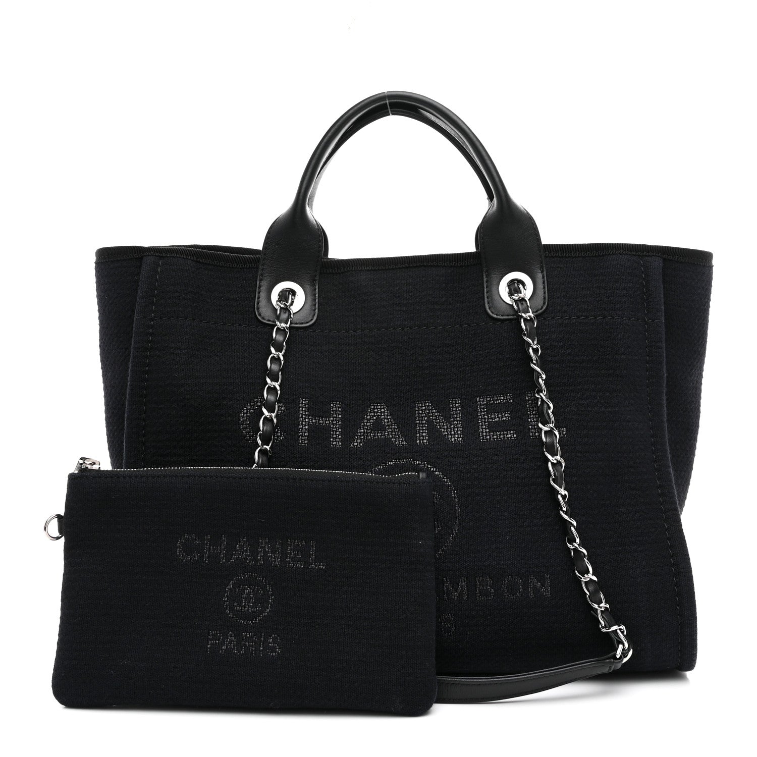 Chanel Mixed Fibers Small Deauville Tote Black 3 of 11