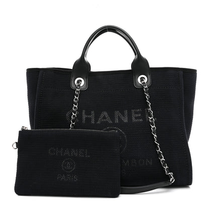 Chanel Mixed Fibers Small Deauville Tote Black 3 of 11