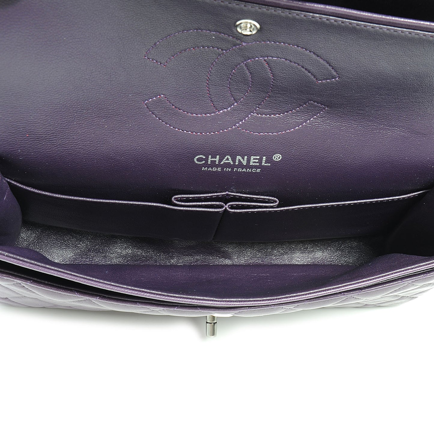 Lambskin Medium Double Flap Violet