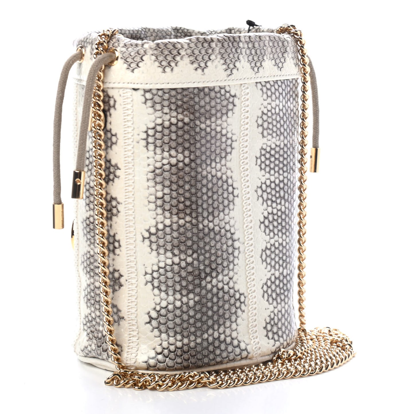 Snakeskin Mini Zumi Bucket Bag Grey
