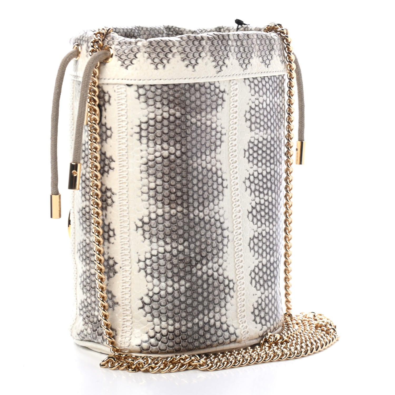 Gucci Snakeskin Mini Zumi Bucket Bag Grey 2 of 4