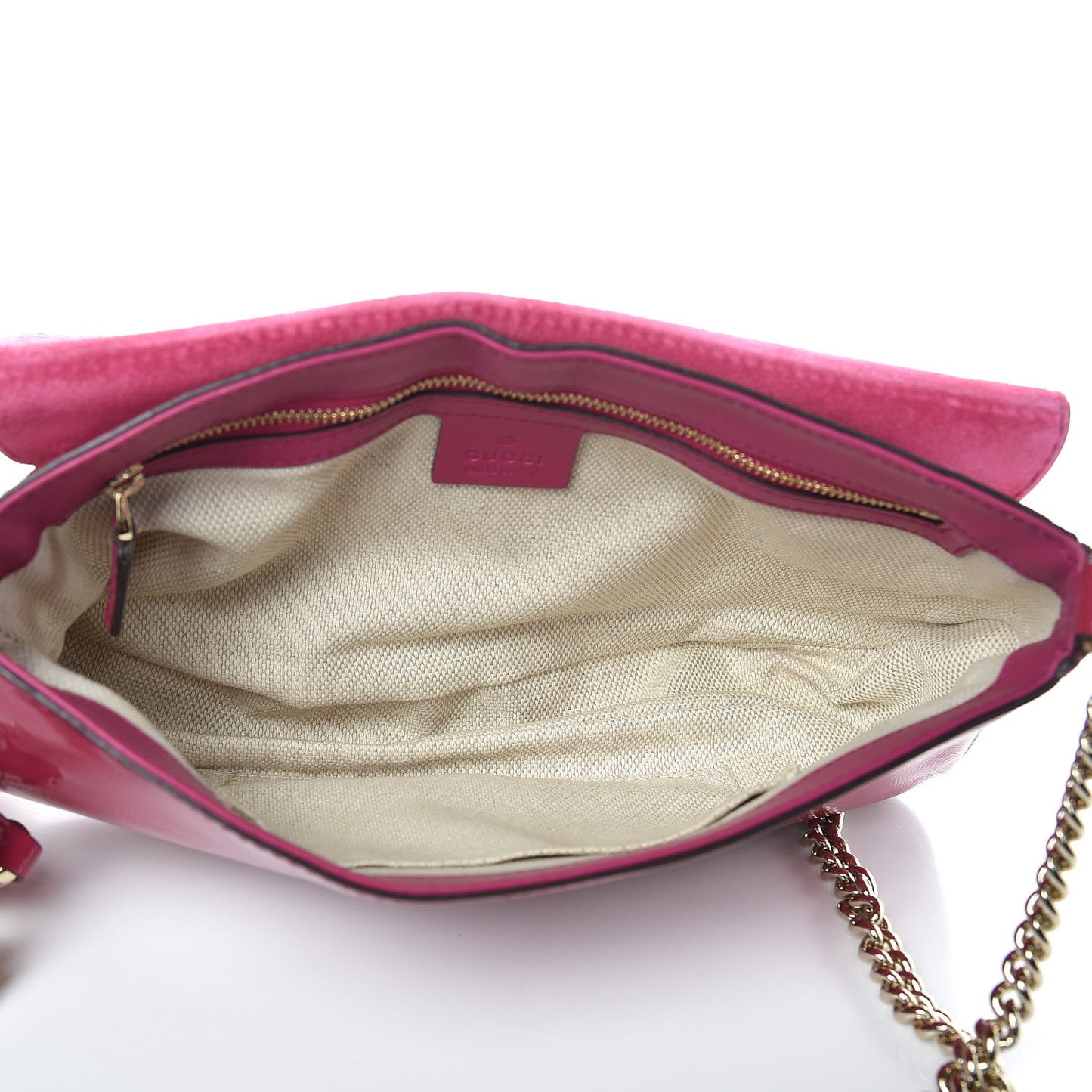 Patent Medium Soho Flap Crossbody Bright Bougainvillea