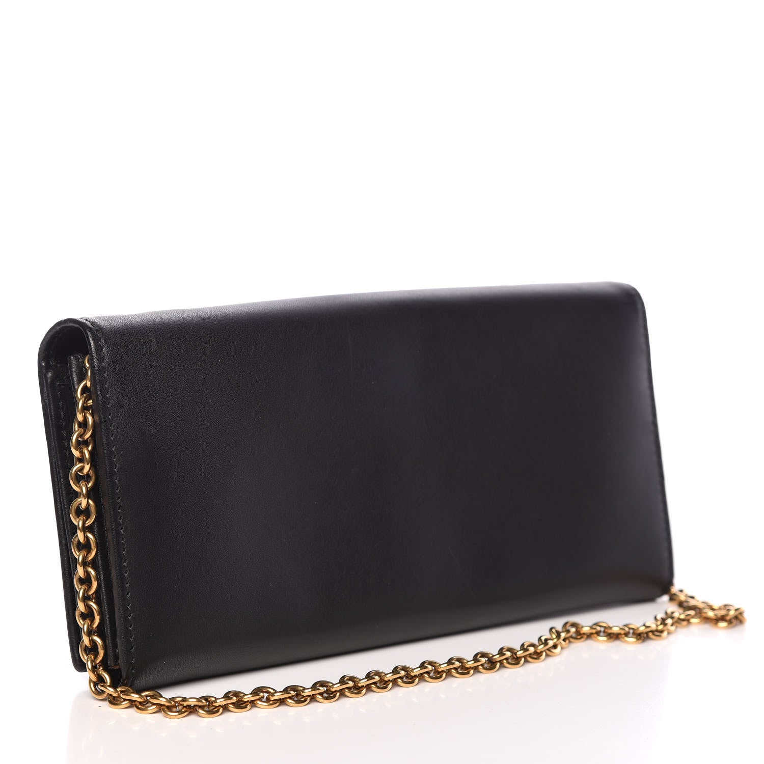 Gucci Calfskin Interlocking G Chain Wallet Black 3 of 12