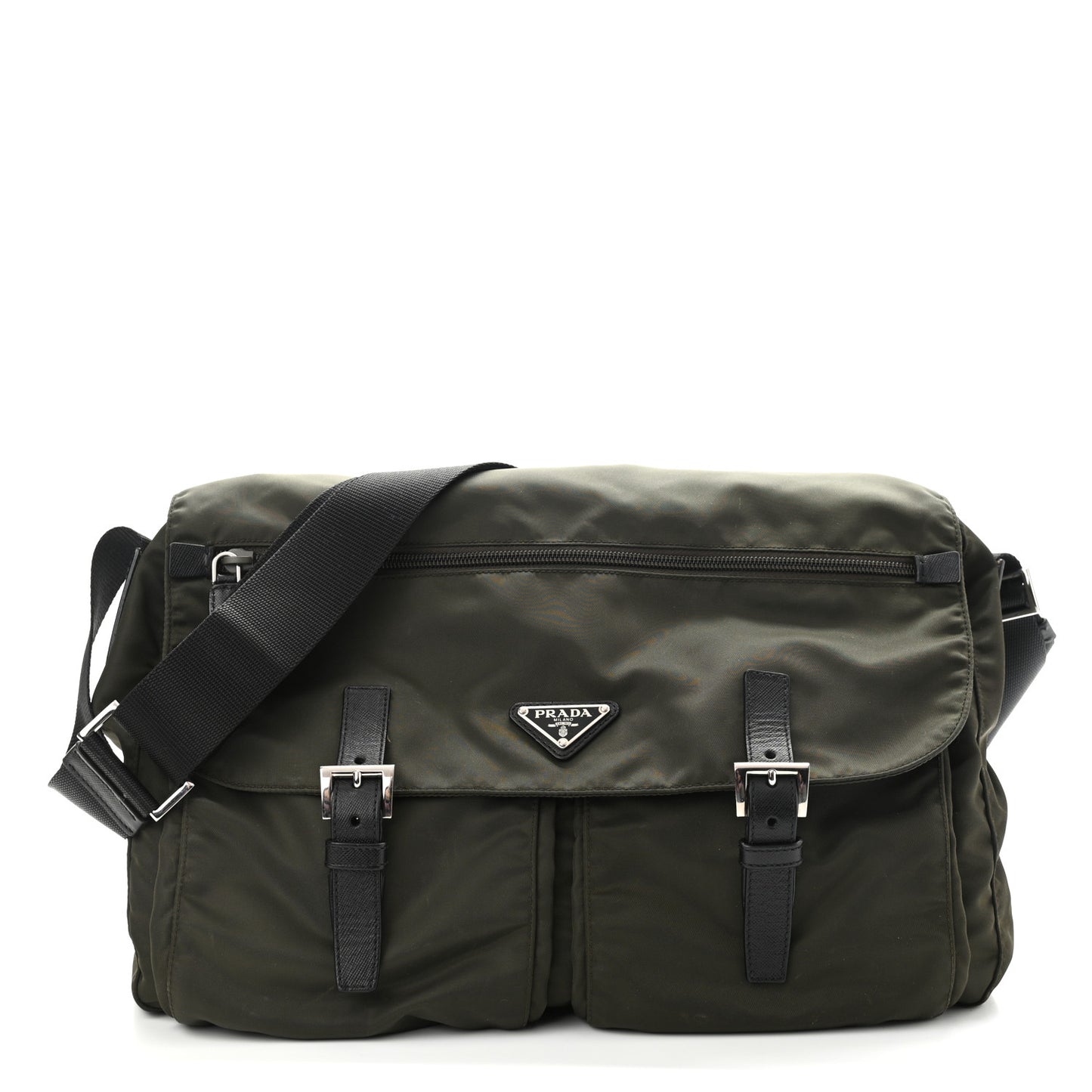 Tessuto Nylon Saffiano Messenger Bag Mimetico