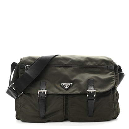 Prada Tessuto Nylon Saffiano Messenger Bag Mimetico 1 of 13