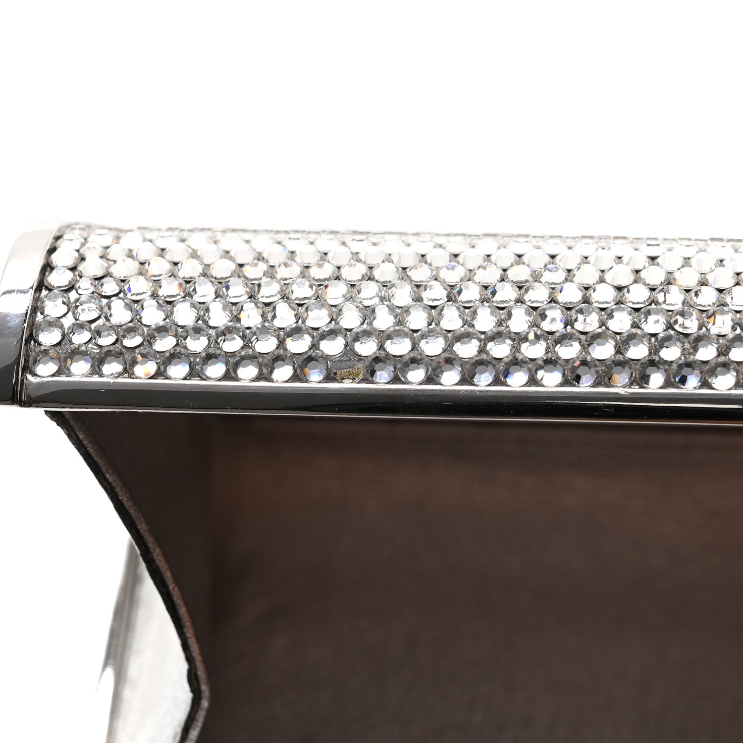 Judith Leiber Swarovski Crystal Minaudiere Clutch Silver 10 of 12