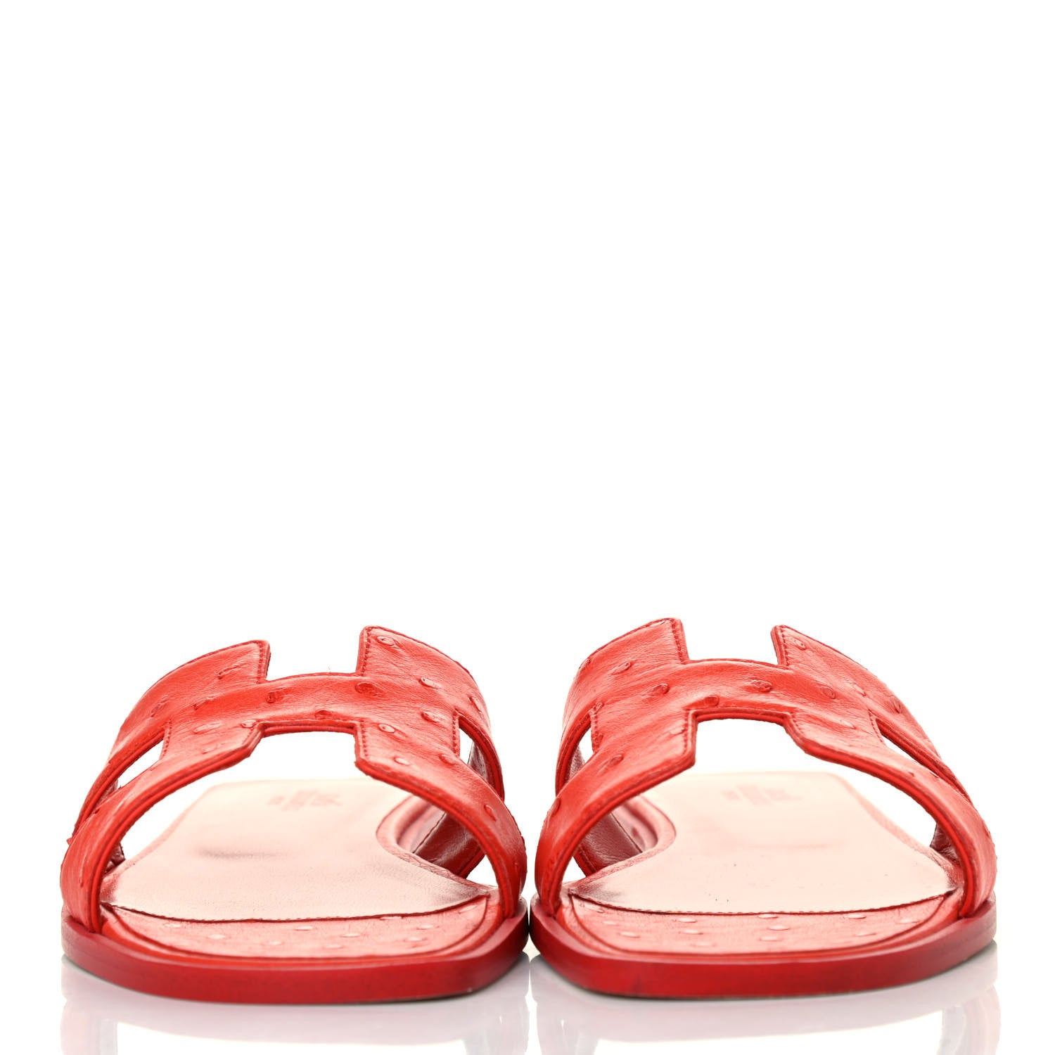 Hermes Ostrich Oran Sandals 37.5 Jasper Rouge 2 of 4