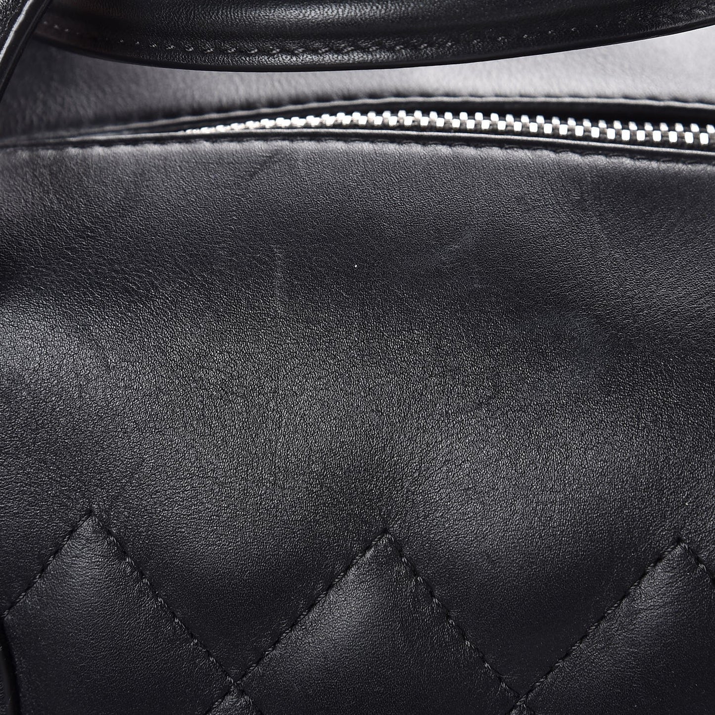 Calfskin Quilted Feather Weight Bowling Bag Black