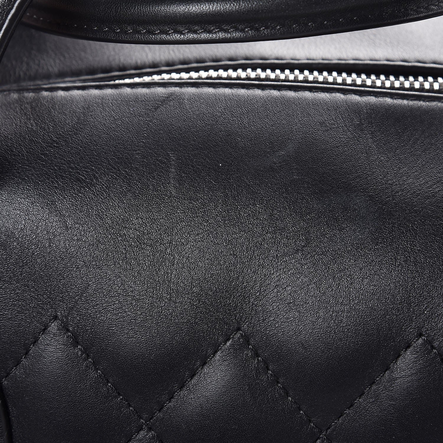 Chanel Calfskin Quilted Feather Weight Bowling Bag Black 9 of 13