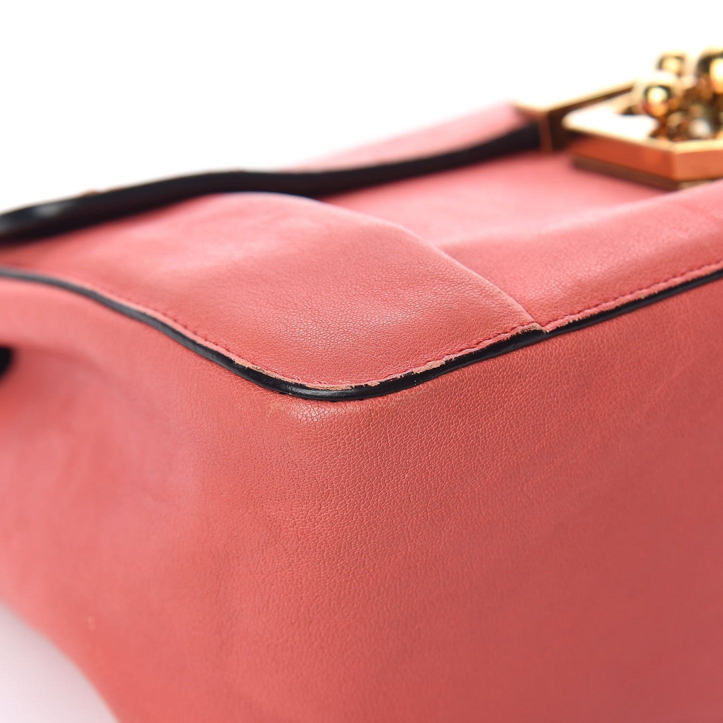 Goatskin Medium Elsie Shoulder Bag Coral Pop
