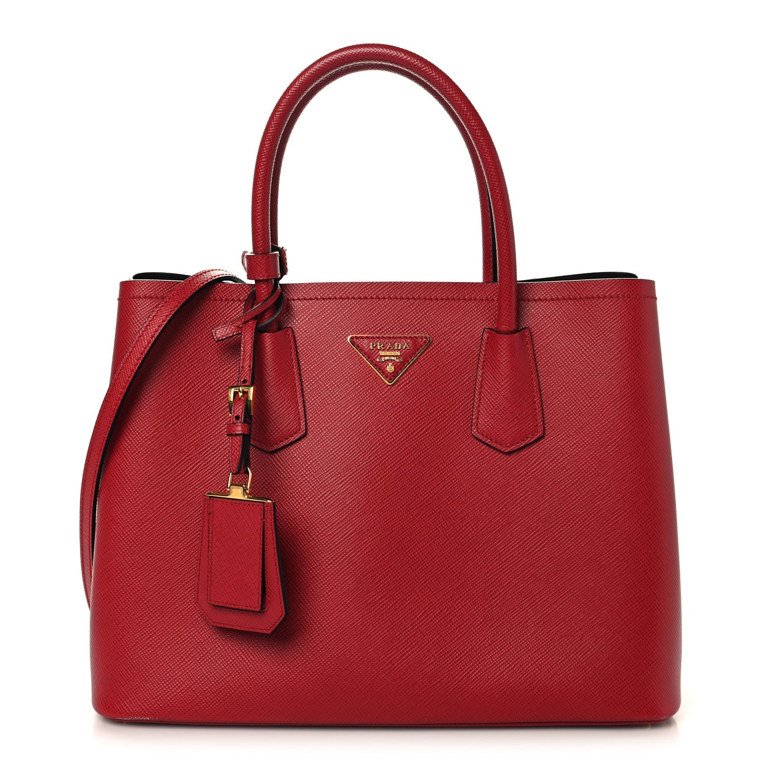 Prada Cuir Medium Double Bag Fuoco Black 1 of 12