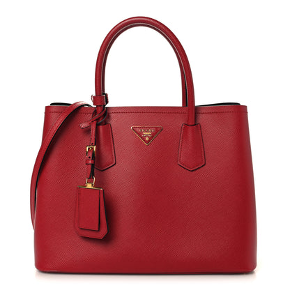 Prada Cuir Medium Double Bag Fuoco Black 1 of 12