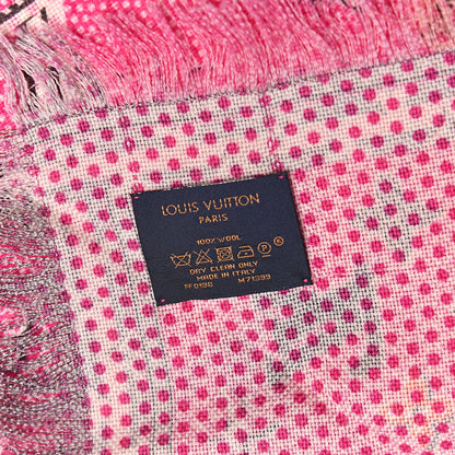 Louis Vuitton Wool Pop Monogram Shawl Pink 4 of 6