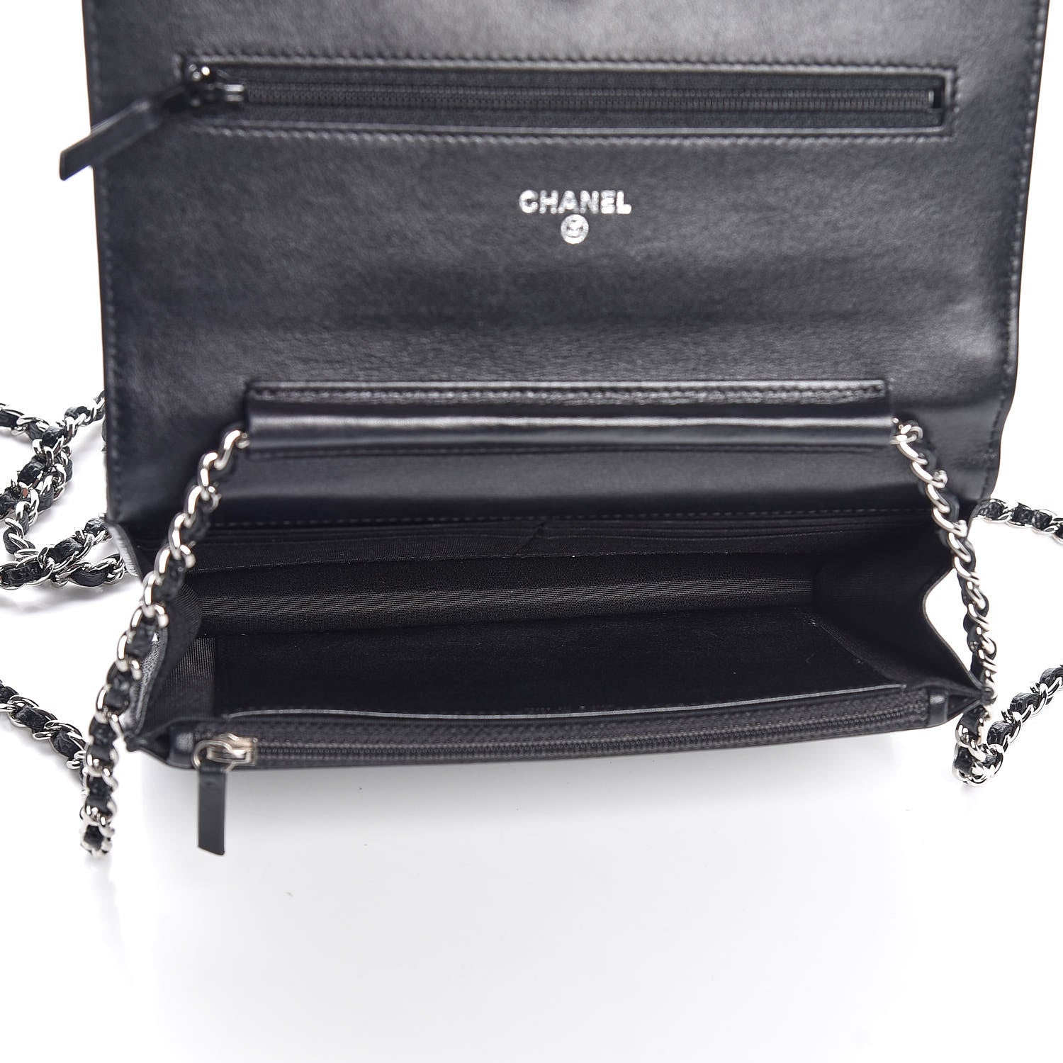 Chanel Caviar Timeless CC Wallet On Chain WOC Black 5 of 9