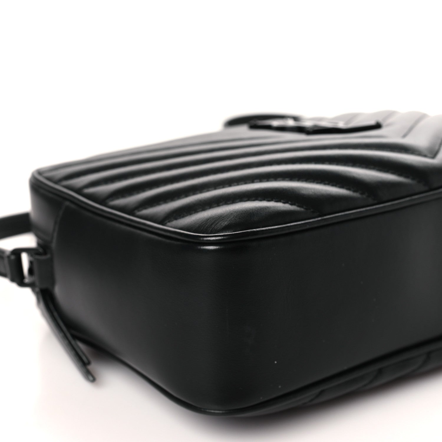 Saint Laurent Calfskin Matelasse Monogram Monochrome Lou Camera Bag Black 8 of 9