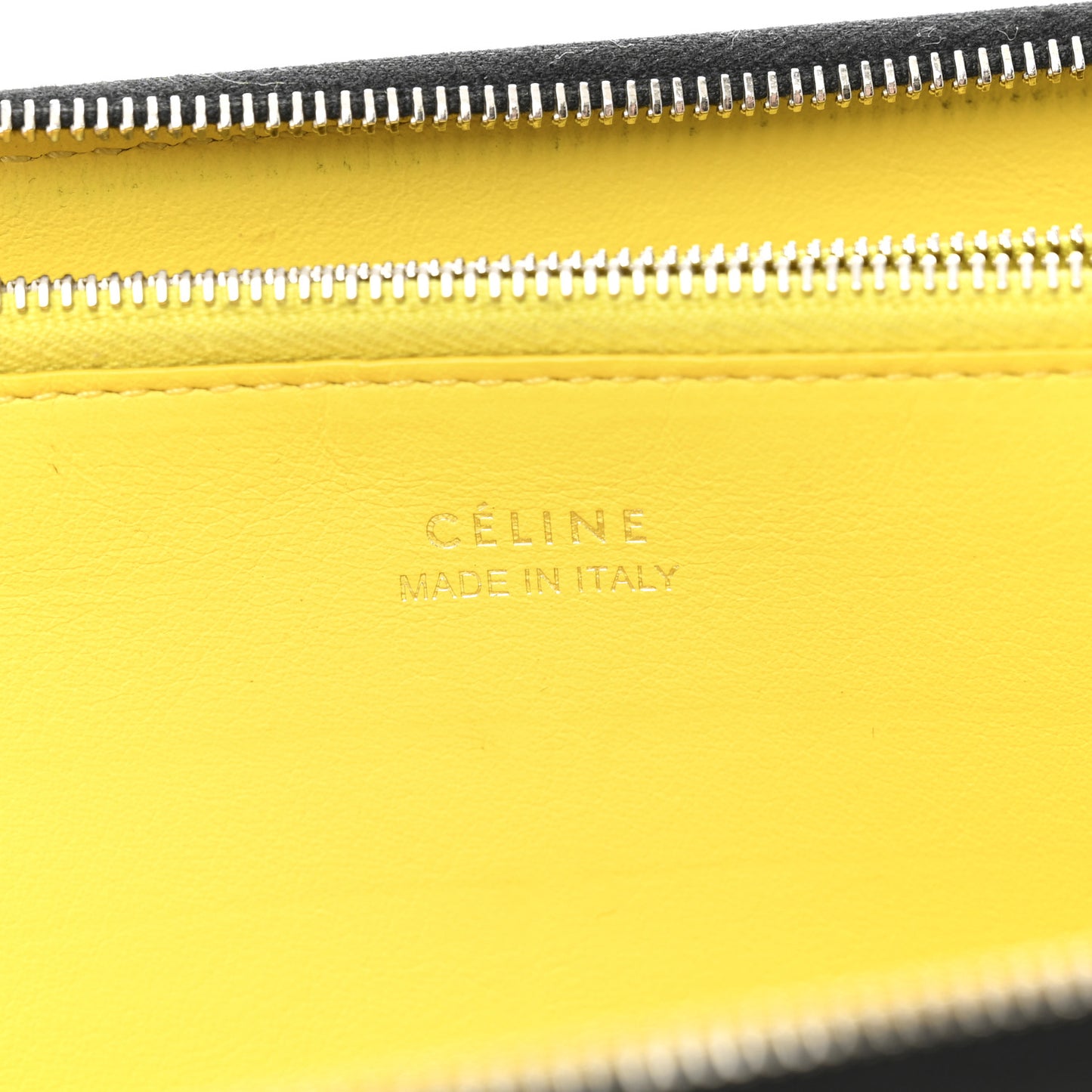 Calfskin Large Zip Around Multifunction Wallet Black Citron