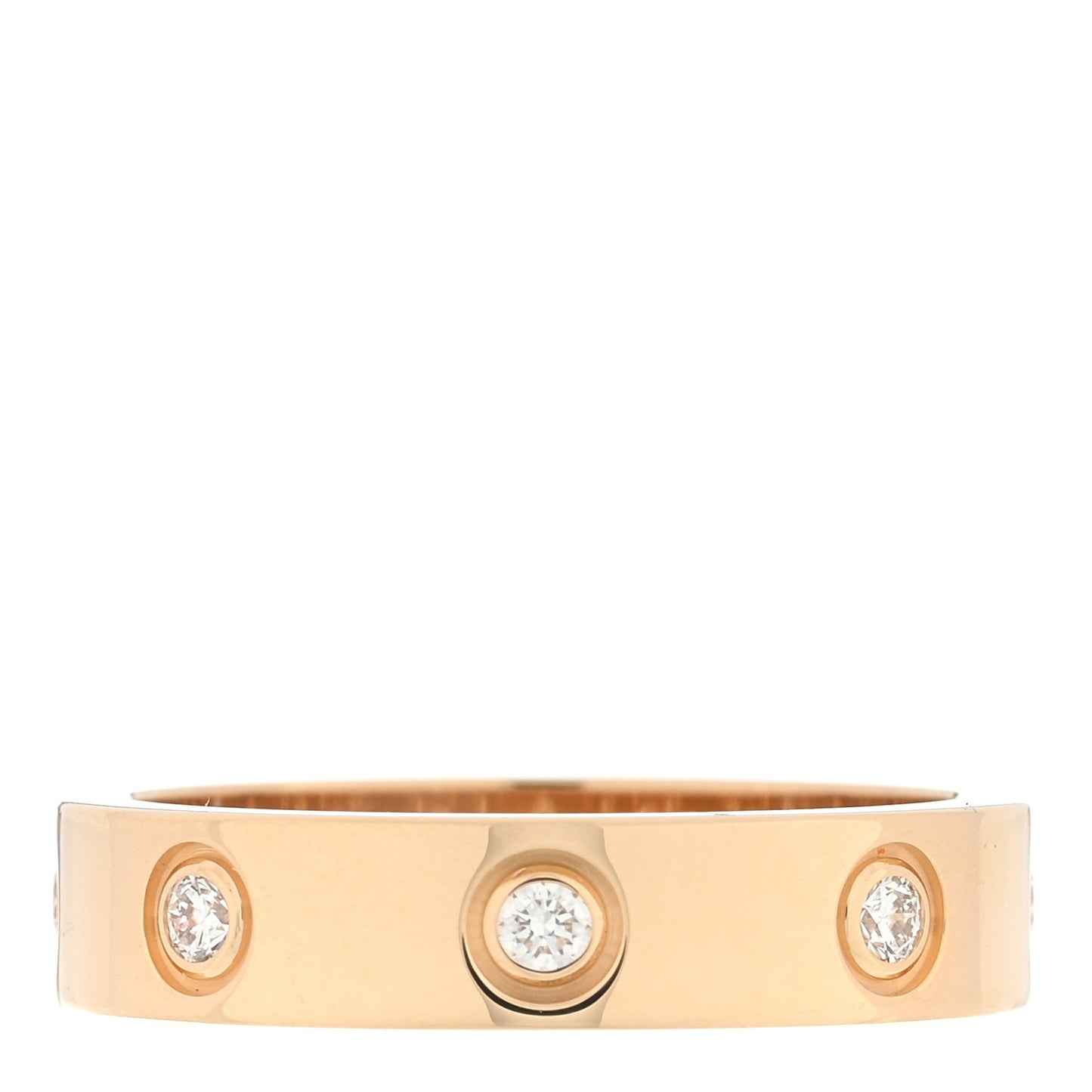 18K Yellow Gold 8 Diamond 4mm LOVE Wedding Band Ring 49 5