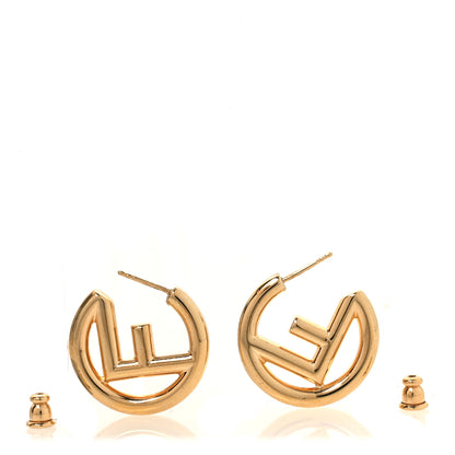 Fendi Metal FF Hoop Earrings Gold 3 of 6