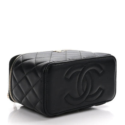 Chanel Lambskin Quilted Small Top Handle Vanity Case With Chain Black 4 of 13